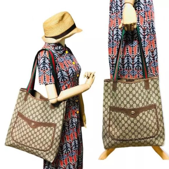 SALE! Vintage Gucci Sherry Line Guccissima Monogram Leather Tote Shoulder Bag - Picture 16 of 16